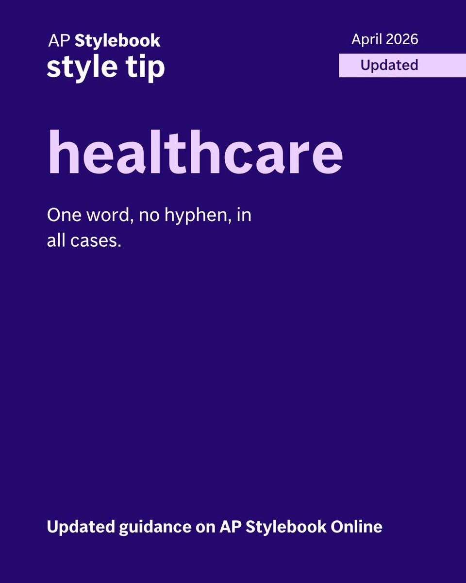 APStylebook's tweet image. You've been asking for this one for years. We heard you.
We announced a change in AP style at the @ACESEditors conference today: It's now healthcare, one word, in all uses.
We also changed childcare and daycare, closing them up to one word rather than two.
This guidance is live