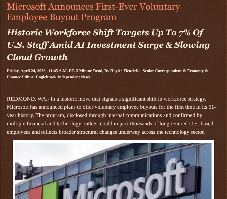 ArtFletcher9's tweet photo. Microsoft Announces First-Ever Voluntary Employee Buyout Program https://t.co/nB7KJCmoeM via @Englebrooknews #WashingtonDC #Technology #RedmondWA #Microsoft #Offers #Employee #buyour #plan #slowing #growth @wireless_step @HRG_Media @LodiNJNews @HayleeNews @fordmb1 @SarahGeving1 @Shannon96574094 @DanCook26214426 @Daytobehappy @janninereid1 @gator4kb18 @TrumpWasRite2 @KathyKbrose @RobGerundo @JimBobW49