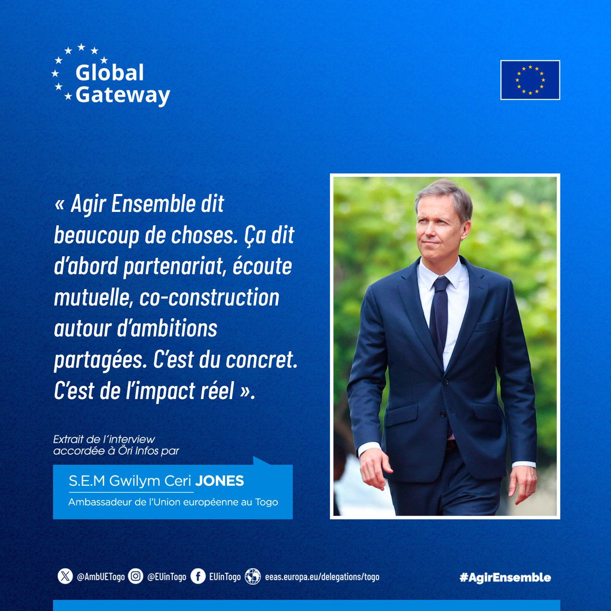 AmbUETogo's tweet image. Au cœur de la dynamique Global Gateway, Agir Ensemble traduit des résultats concrets du partenariat UE-Togo dans des secteurs stratégiques. #AgirEnsemble #GlobalGateway #UnionEuropeenne #UEAuTogo #EquipeEurope
