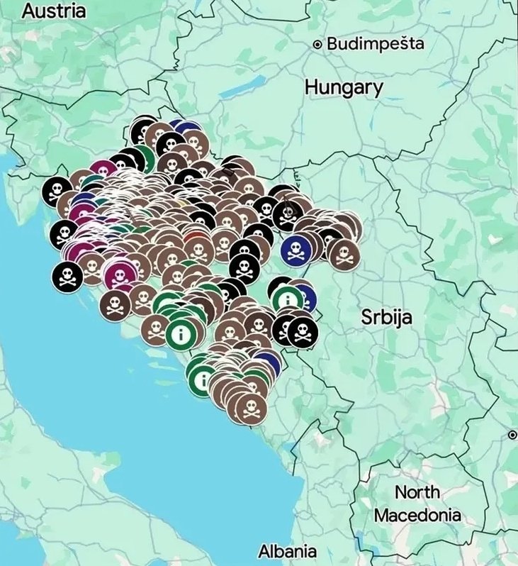Mjesta u Nezavisnoj Državi Hrvatskoj gdje su počinjeni masovni zločini nad Srbima. Logori, stratišta, pokolji, jame..