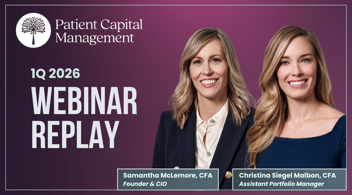 PatientCM's tweet photo. In Case You Missed It! Our 1Q 2026 Webinar Replay is now available.

A few of our top takeaways:
➡️ The secular bull market is still intact: Despite headlines and macro noise, the underlying signal remains strong.
➡️ Earnings are the key driver: Market strength is coming from unusually strong corporate earnings growth, not multiple expansion.
➡️ Volatility is more often an opportunity than a risk: Pullbacks create the best entry points. The real risk is permanent capital loss, not short-term price moves.
➡️ Dispersion is creating a stock picker's market: Extreme moves across sectors and individual names are creating one of the most attractive environments for active management in years.

🔗 Watch the full replay to hear @SamanthaMcLemor   and @Christy_Malbon  discuss compelling risk-reward opportunities like $ADBE, $RPRX, $PGEN, and $AMZN: https://t.co/njqzwvnBzd