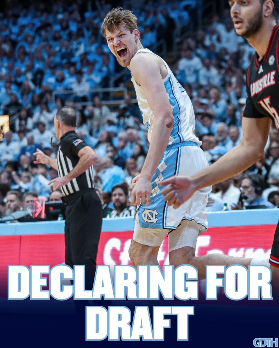 GreatDayTarHeel's tweet photo. Henri Veesaar is declaring for the NBA draft. 🏀🐏 https://t.co/j0u1rDzy2U