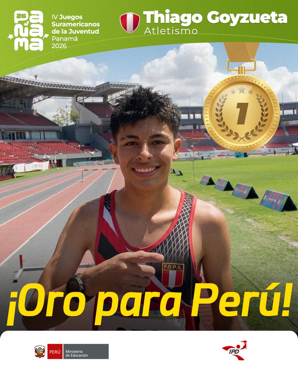 ipdperu's tweet photo. 🥇 ¡𝗘𝗦𝗣𝗘𝗖𝗧𝗔𝗖𝗨𝗟𝗔𝗥! 𝗡𝗨𝗘𝗩𝗢 𝗢𝗥𝗢 𝗣𝗘𝗥𝗨𝗔𝗡𝗢 𝗘𝗡 𝗔𝗧𝗟𝗘𝗧𝗜𝗦𝗠𝗢 🇵🇪🏆
Thiago Goyzueta no tiene límites. Hoy volvió a ganar el oro en los 2000 metros con obstáculos, dejando atrás a sus rivales, en los Juegos Suramericanos de la Juventud Panamá 2026. ¡Grande! https://t.co/jl0uCPHIhn