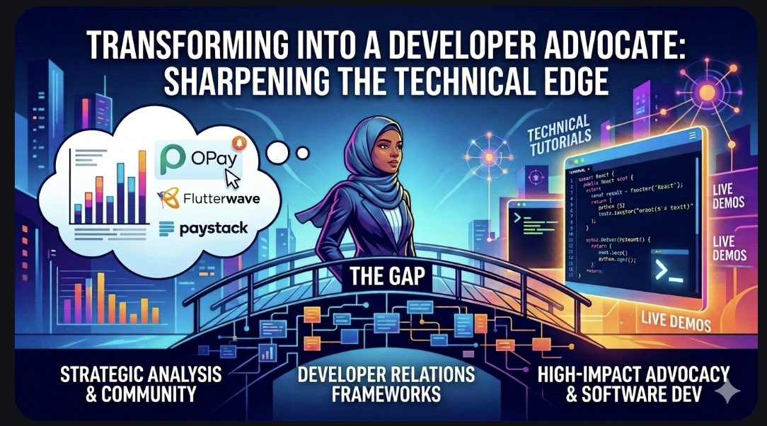 alawiye_t's tweet photo. • Scaling my public research into a professional DevRel career.
The only barrier is the structured mentorship this scholarship provides.
I’m eager!
I’m ready!
And I am coming for that technical edge.
Let’s go, @buzea200!
#DevRelUni #TechnicalWriting #DevRel #Fintech https://t.co/hzzY1rDDjl
