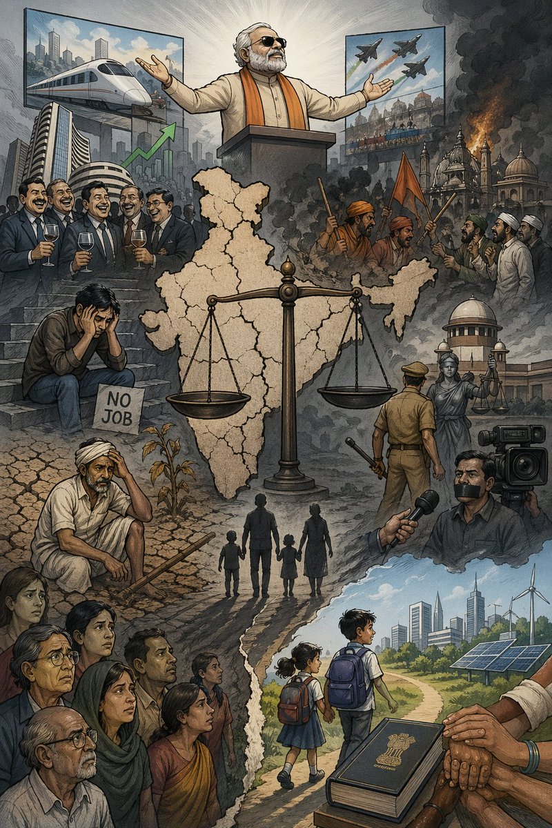 CrudeCause's tweet image. After 2014, India has seen a visible decline in global standing and internal stability - from international order to social security, from communal harmony to institutional credibility.
Education and Exams compromised.
Healthcare commercialized.
#ranking #global #economy #GDP