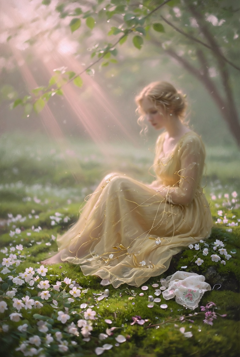 LilyThorn_'s tweet photo. Gold‑gleam on moss‑bield;
white‑bloom drifts through still‑air;
her hands keep small craft in the hush of the wood...
⋆˚☆˖°⋆。° ✮˖ ࣪ ⊹⋆.˚
#foresthush #wildsoft #AestheticAI https://t.co/5OgKAAA6xr