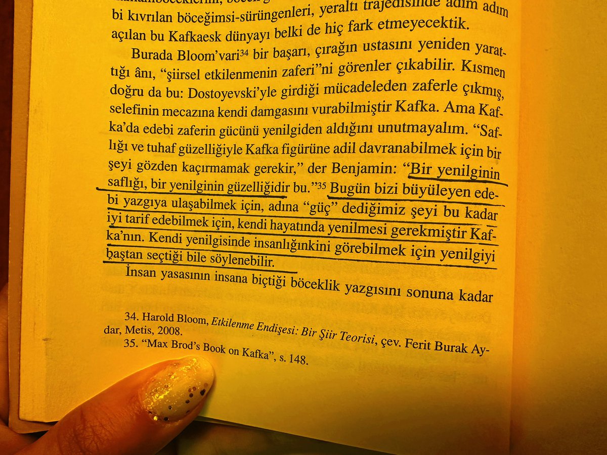 “bir yenilginin saflığı, bir yenilginin güzelliğidir bu.”