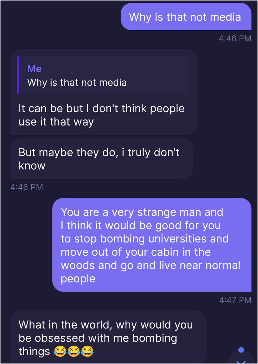 _Connie_D's tweet image. Dude doesn't even know what slayer is
#unabomber