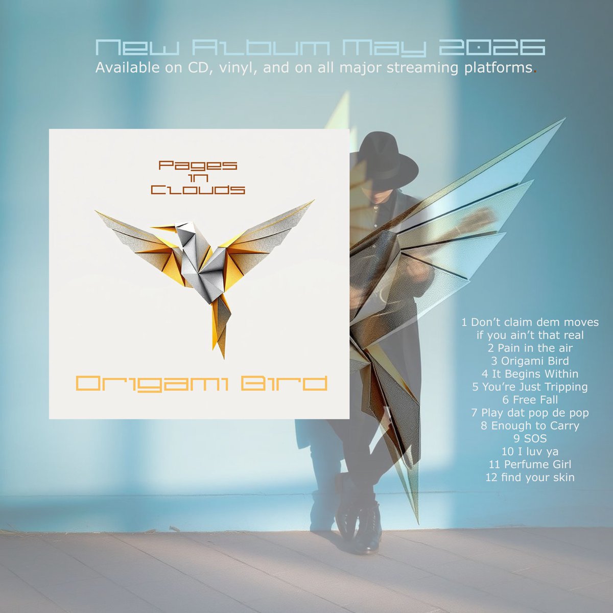 patrick94260986's tweet photo. Origami Bird – Pages in Clouds – New Album May 2026
Available on CD, vinyl, and on all major streaming platforms. https://t.co/2qi0fJLKnM
