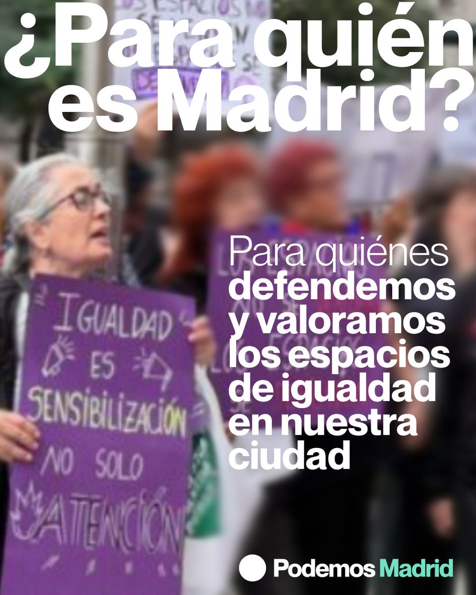 ¿Para quién es Madrid? 🤔💜
De quienes defendemos los Espacios de Igualdad frente a los recortes de Almeida. No permitamos que destruyan nuestros lugares de red y libertad en los barrios. 🏙️✊
​¡Firma y difunde! 👇
c.org/hQcFnJCWZ6
​#ParaQuiénEsMadrid