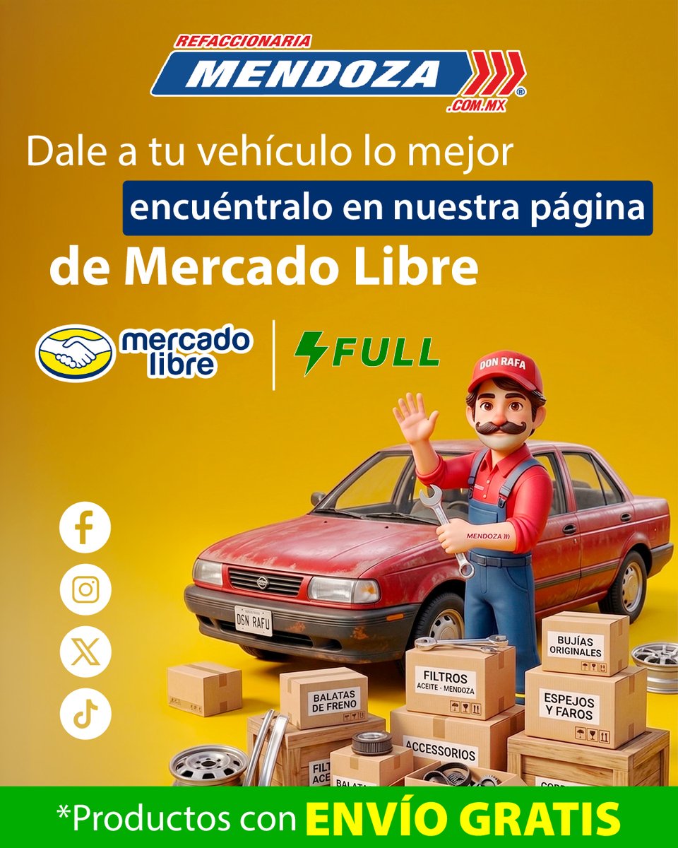 Refa_Mendoza's tweet image. 🛒 Tu próxima refacción está a un clic
👉 mercadolibre.com.mx/pagina/refacci… 📲🔧
Buenos precios, variedad y envíos directos a tu puerta. 📦

#Refaccionariamendoza #YoSoyMendoza #refacciones #accesorios #Autos #Motos #MercadoLibre #envios #parati