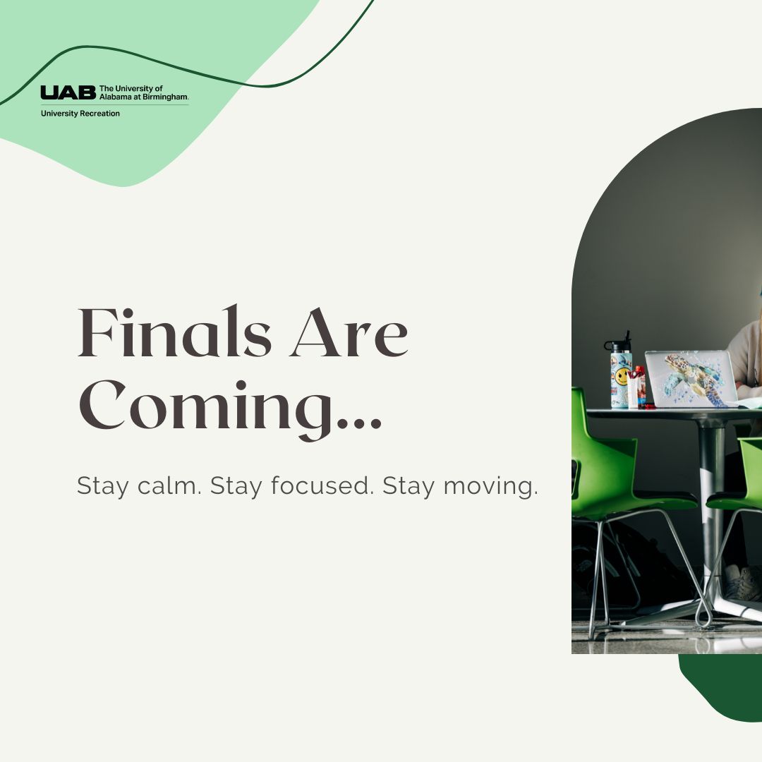 UABURec's tweet photo. Finals stress? Take a 20-minute study break 🌿 Move, reset, and crush it with a clear mind 💪📚 https://t.co/0GzG0ERh1q