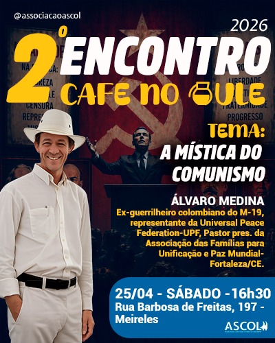 NESSE SÁBADO TEM CAFÉ NO BULE! Quem estará conosco é o ex-guerrilheiro do Movimento19 de abril, o colombiano Álvaro Medina, nosso membro, e que trará sua experiência no "olho do furacão" para uma tarde de bate papo. Rua Barbosa de Freitas, 197, Meireles, às 16h30.

#ascol