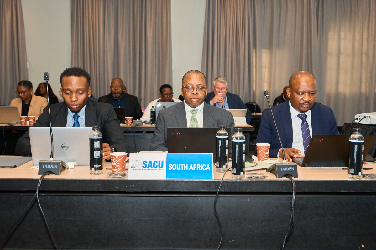 SACUSEC's tweet photo. Delegates at the 79th Meeting of the SACU Commission held on 24 April 2026 in South Africa. Key agenda items included consideration of reports from various SACU structures. Commission also endorsed recommendations from the two-day workshop on the review of the SACU Strategic Plan https://t.co/2zX9Z8LOEL