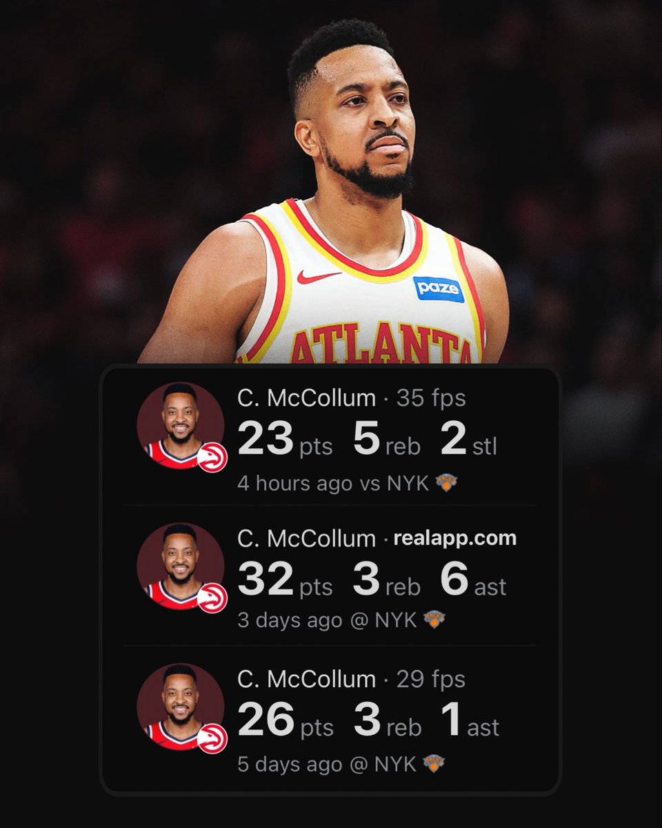 realapp's tweet image. CJ McCollum is shooting 75% FG &amp;amp; 50% 3PT when defended by Jalen Brunson this series.