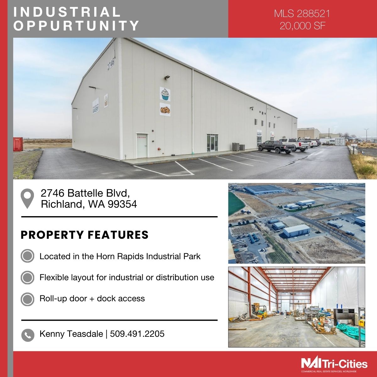 Featured Listing: 2746 Battelle Blvd – Ste A, Richland, WA

#NAITCC #TriCitiesCRE #NAIGlobal #Brokers #CommercialRealEstate #RichlandWA #IndustrialSpace