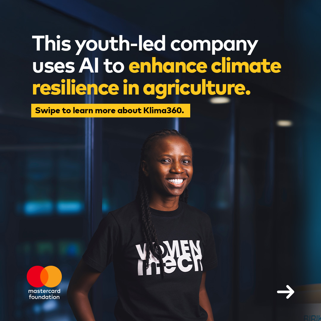 MastercardFdn's tweet image. Klima360, led by Lavender Birike, is developing AI‑driven climate adaptation solutions for African agriculture. Innovation like this shows why girls interested in #STEM must be supported, mentored, and nurtured to develop solutions that drive inclusive growth. Learn more about