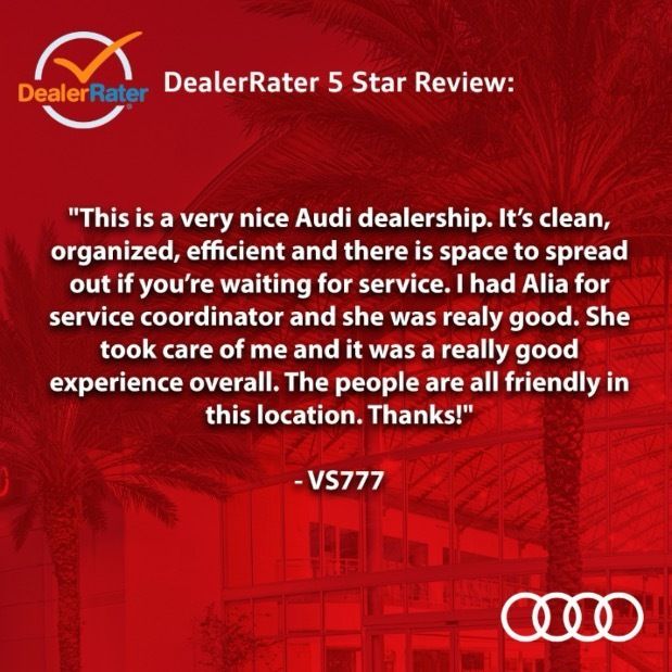 AudiCoralSprngs's tweet image. Had a 5-star visit at Audi Coral Springs? ⭐ We’d love to hear from you! Head over to DealerRater to share your feedback. Your reviews make all the difference in helping us serve you better! 🚘💨 #AudiCoralSprings #DriveWithConfidence