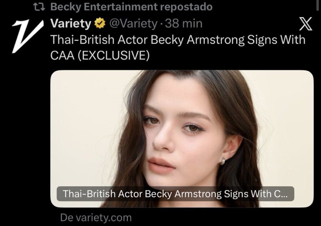 Como ya sé lo dramáticas que son 😒🙄, y como un maldito troll o una lenteja (lenta y pendeja) tóxica (btss, ftss, fbts, trolls) las hace dudar, se los voy a explicar en español:

Becky firmó contrato con Creative Artists Agency. Es una agencia de talentos IMPORTANTE (Zendaya y