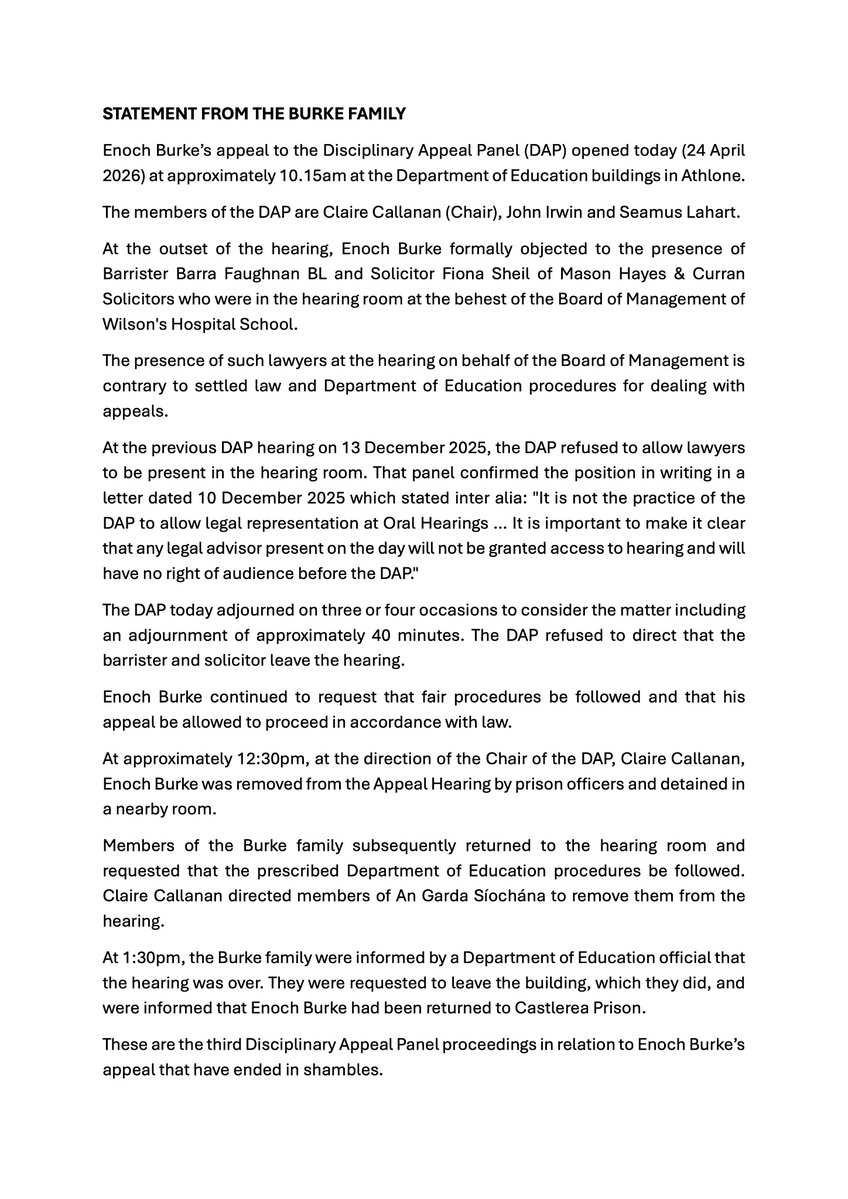 Enoch Burke tweet media