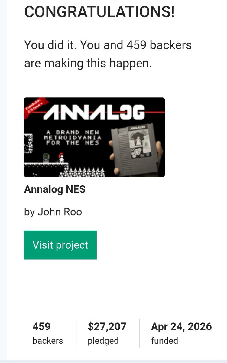 Welp. We did it! 🔥

$27,207 and 459 backers in one month to fund our game. ❤️ Now I can breathe. Thanks to all who supported! 🎉