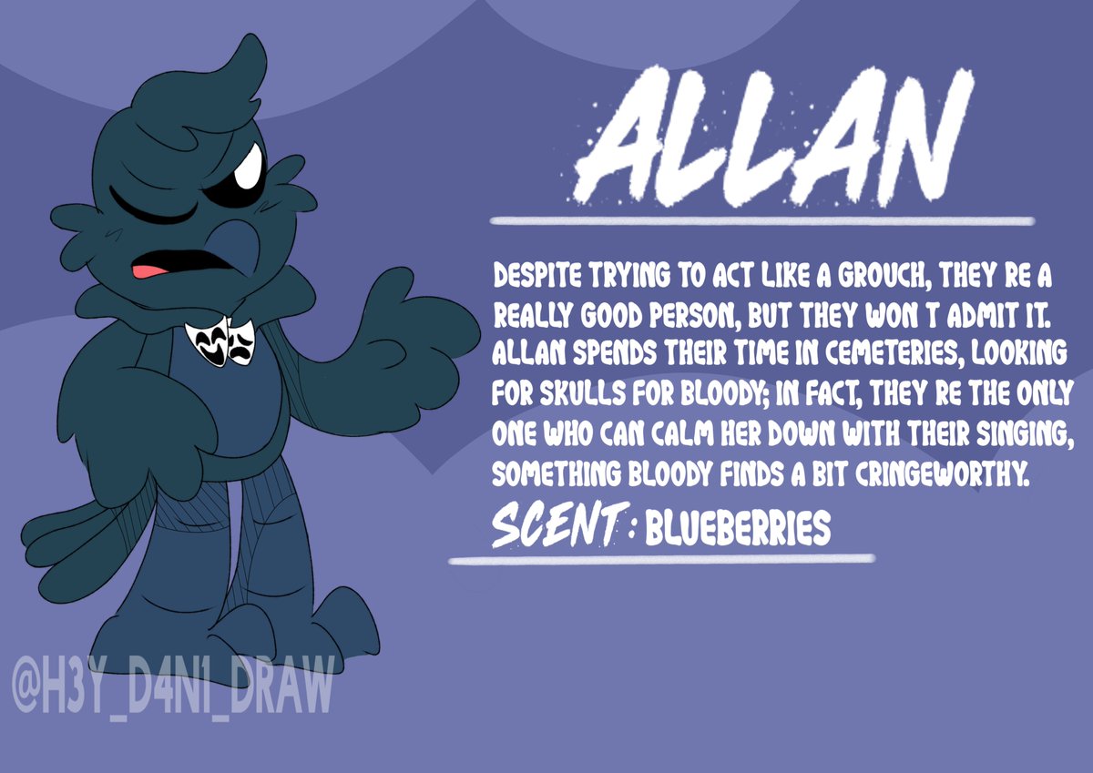 H3y_D4n1_Draw's tweet image. Well, here's Bloody's best friend...
(Although she doesn't want to admit it.)
#NightmareCritters #Poe