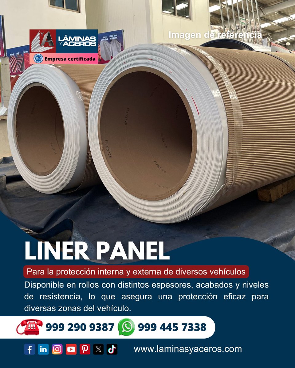 Laminasyaceros's tweet image. Protección y estética en un solo producto 💡
El liner panel mejora la durabilidad y apariencia de tus vehículos.

Escríbenos y te asesoramos.
📞 999 290 9387 | 📱 999 445 7338
📍 Calle 35 #271-D x 16 y 16-A, Col. Santa María, Mérida, Yucatán
#industrial #materiales
