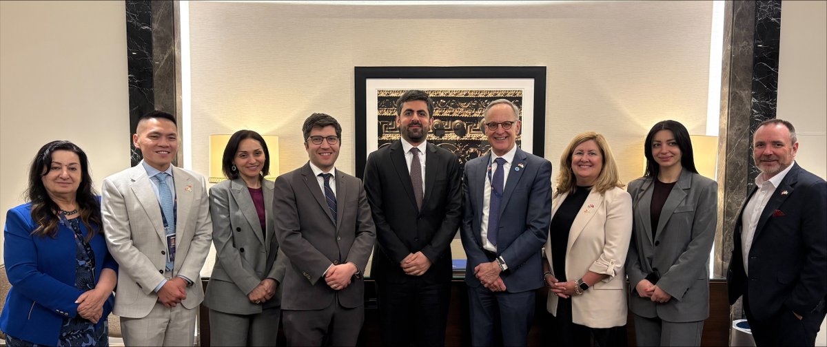 ParlDiplomacy's tweet photo. #UIPU held bilateral meetings with the Australian 🇦🇺, Thai 🇹🇭, Armenian 🇦🇲, and Ukrainian 🇺🇦 delegations to #IPU152 to discuss a range of topics including middle power cooperation, conflict resolution, and human rights https://t.co/sd4SpycNmu