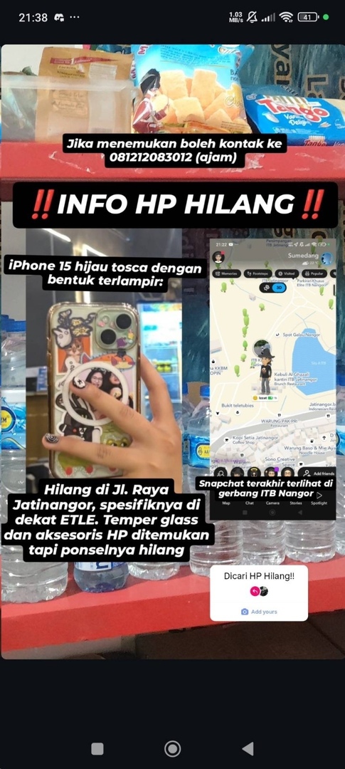 pad! info A1, hpku hilang. boleh bantu retweet dong terutama temen-temen yg lagi di jatinangor. kontak nomor yang tertera ya kalau ada yang lihat. terima kasihhh