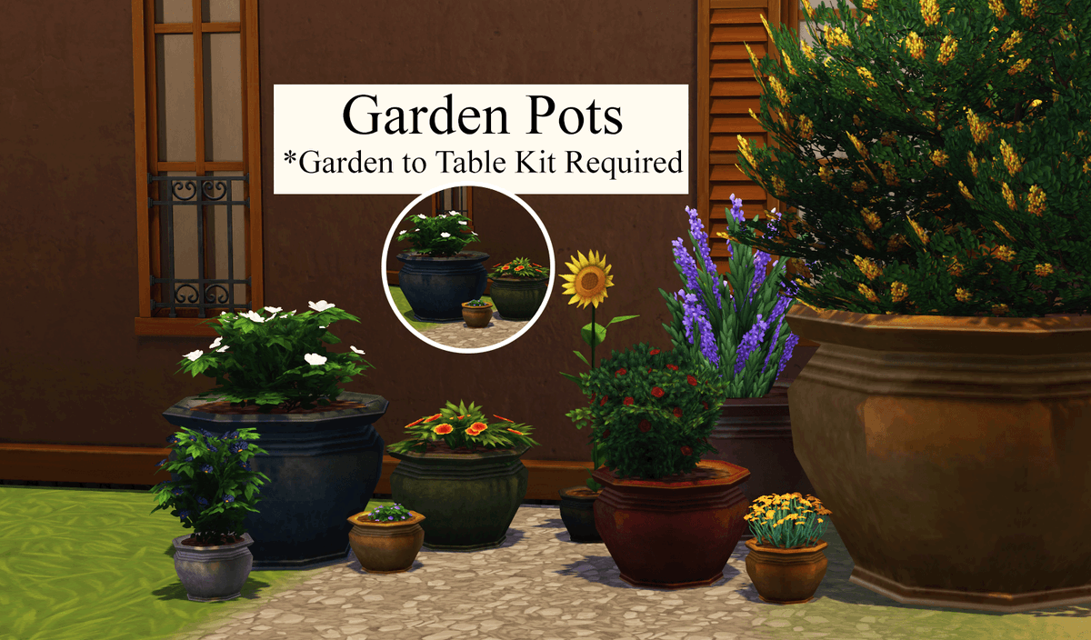 Sims 4 Decorative Garden Pots | Garden to Table kit required.

Find them for free here: curseforge.com/sims4/build-bu…

#thesims4 #sims4cc #thesims