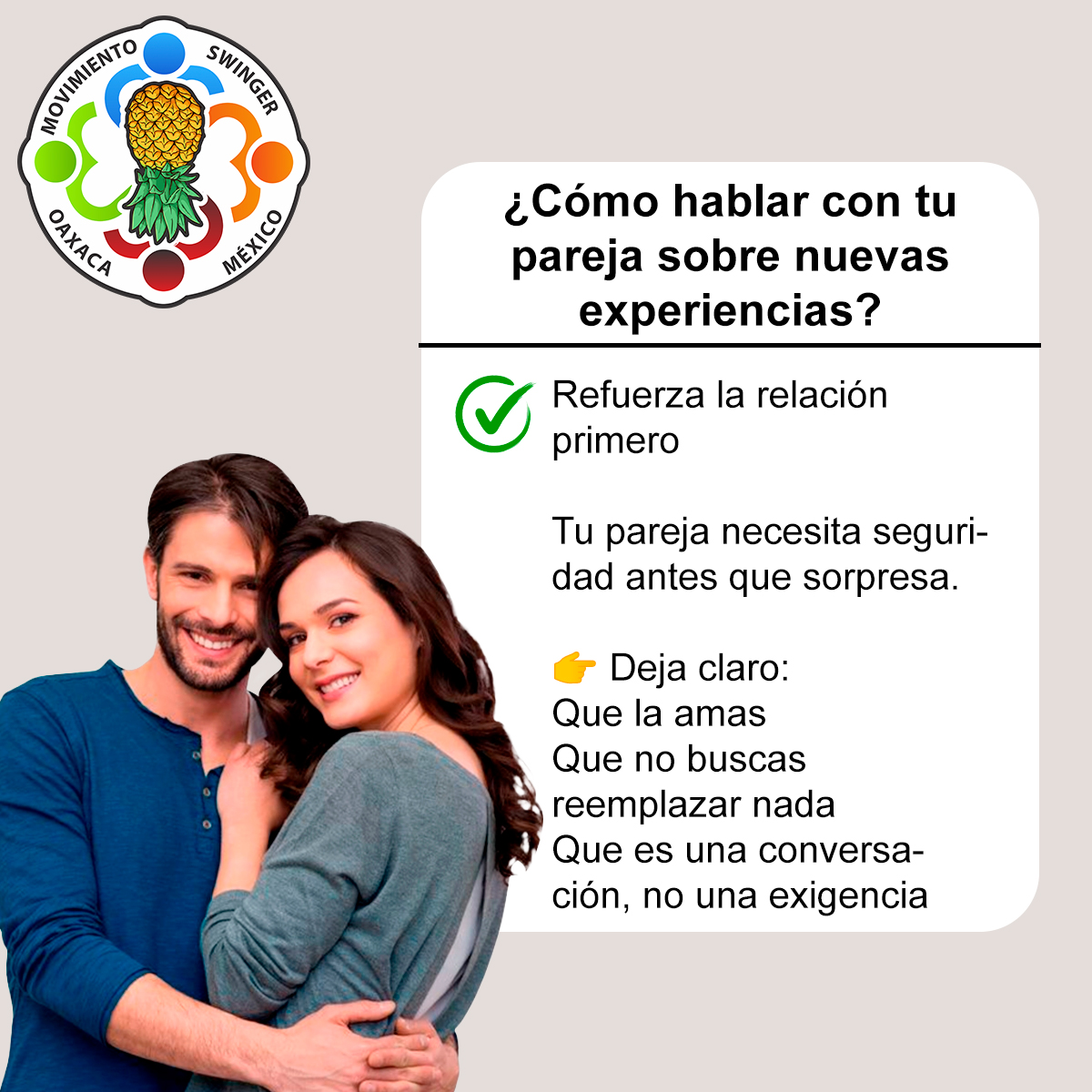 Escuchar también es amar
No todo será emoción… y está bien.
Tu pareja puede sentir:
Curiosidad
Miedo
Duda
Escuchar sin juzgar vale más que mil argumentos.
#MovimientoSwingerOaxaca #Swinger #Oaxaca