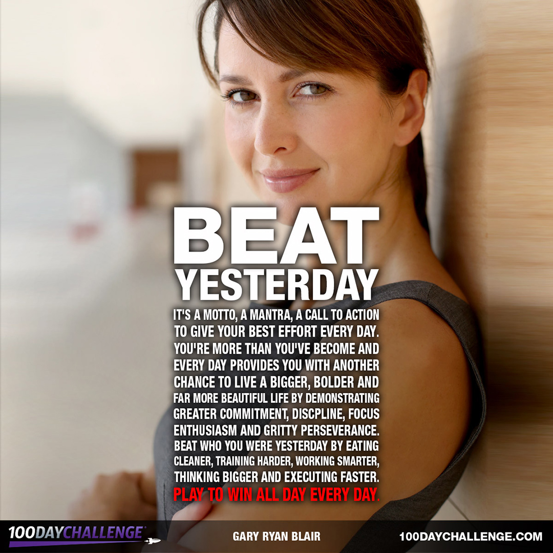 ONE OF THE GREAT HINGS ABOUT LIFE is...

There will never be a day, workout, speech or event that does not  provide you with a life changing and character defining choice...

To step up your game and outperform who you were yesterday!