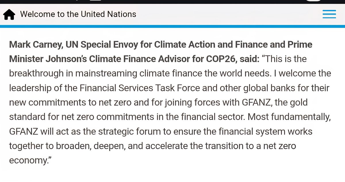 DeceitindrugsU's tweet image. #MarkCarney is founder of GFANZ &amp;amp; Michael Bloomberg appointed head of GFANZ when Mark Carney was elected.
Carney clearly has very close ties with  #ClimateChange investors in Net Zero.
All decision he makes on Climate Change will benefit GHANZ &amp;amp; global investors in Net Zero.