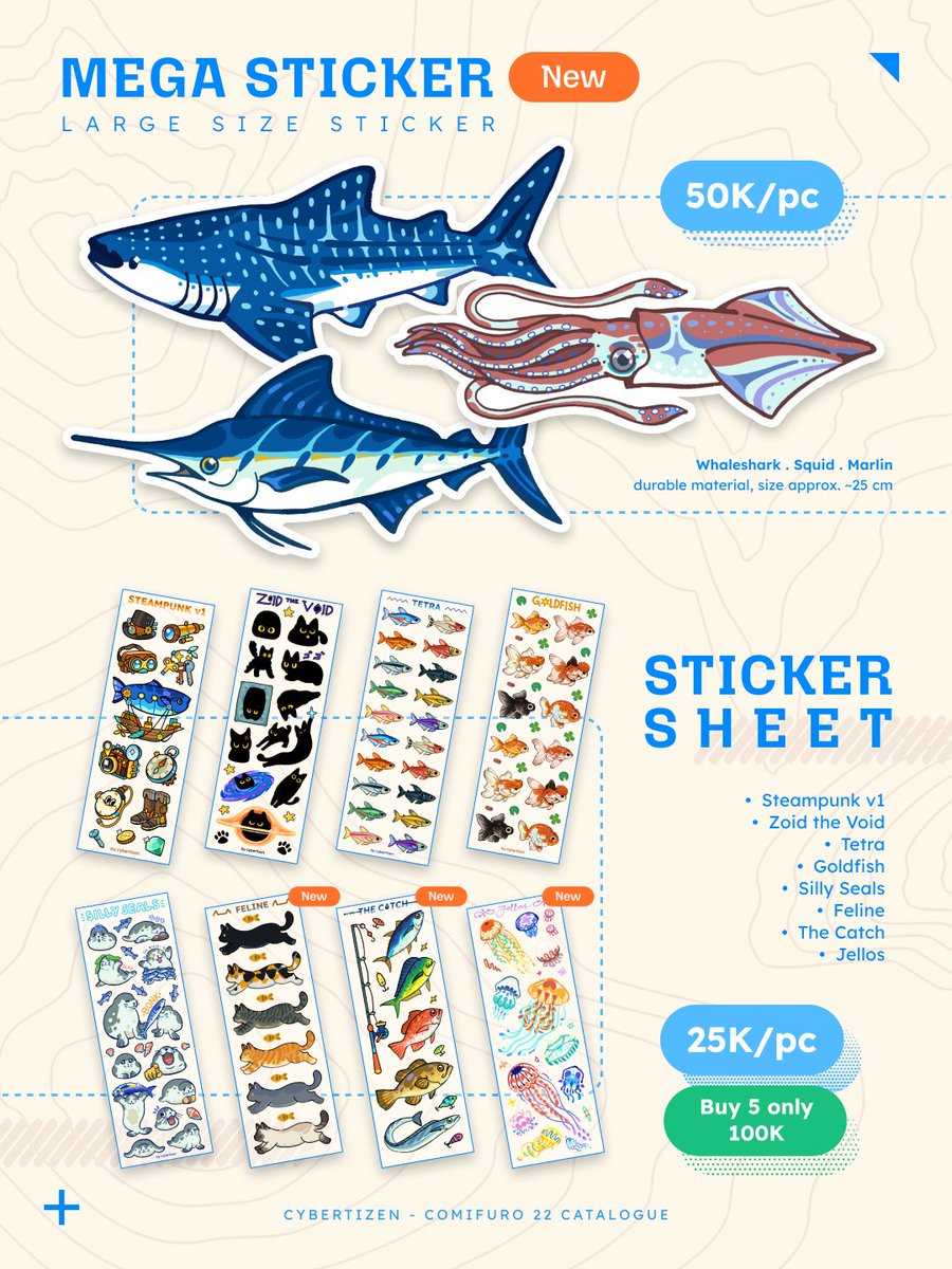 Merchantizen by Cybertizen #Comifuro #CF 22 Catalogue is here

🛒Pick Up and Mail Order
🗓️PO Timeline 25 April - 10 May 2026 (2 weeks)

Link in reply section
(1/2)