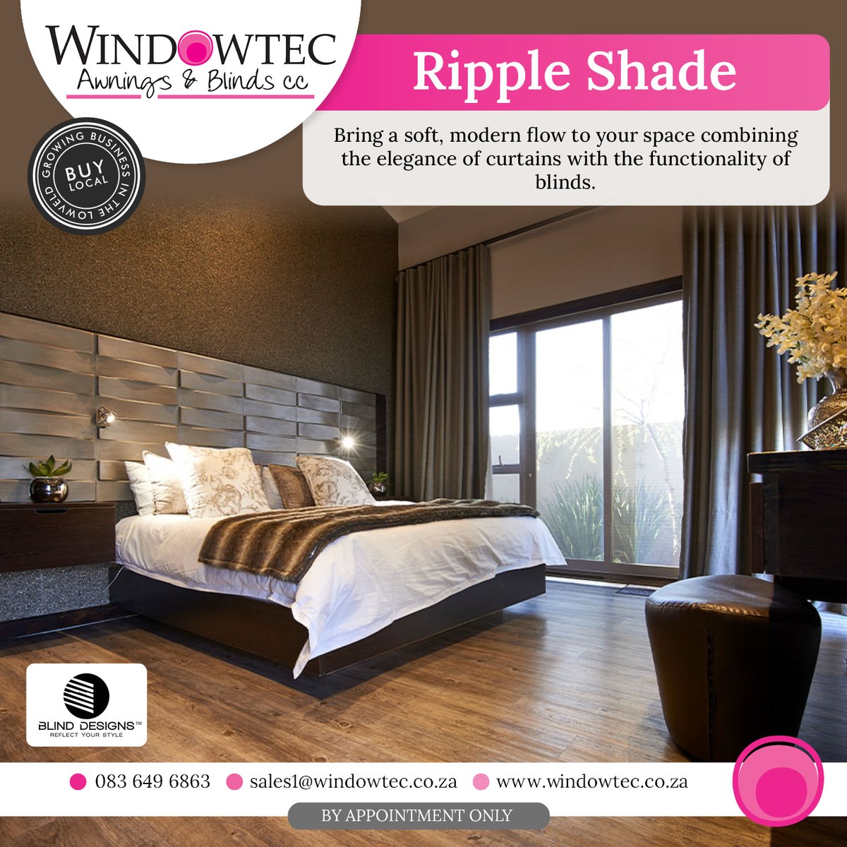 Windowtec_AB's tweet photo. Bring a soft, modern flow to your space with the Ripple Shade - combining the elegance of curtains with the functionality of blinds.
https://t.co/Aq33Ctq5CO
#Windowtec #RippleShade #ModernLiving #WindowDesign #InteriorStyle #BlindsAndCurtains #HomeUpgrade #AuroraDigitalAgency https://t.co/aZrZgDg9VC
