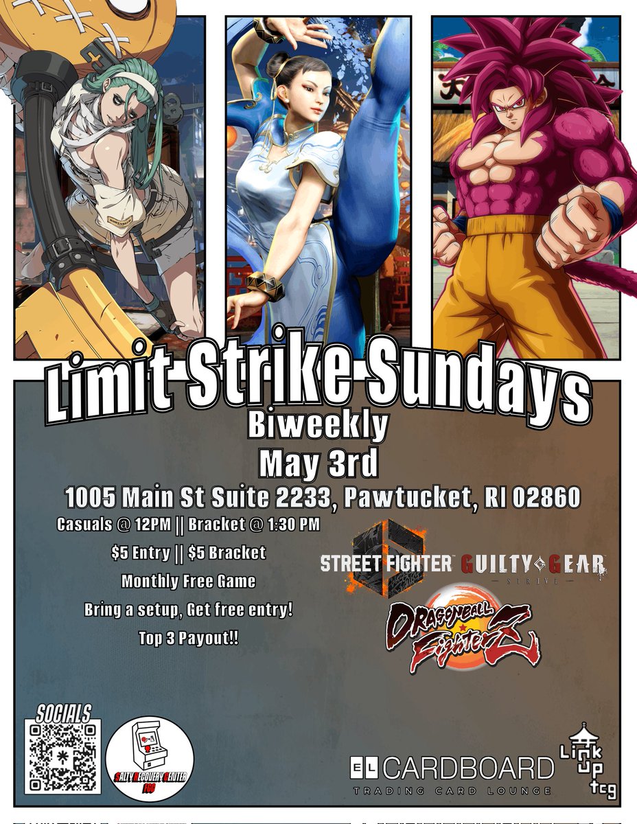 SaltyRecFGC's tweet image. It's about that time again, pull up on May 3rd and lets run it back! This time we'll be having Dragon Ball FighterZ as our free game. Street Fighter starts at 1:30 and Guilty Gear Strive at 1:45, hope to see yous there! 🥊 

start.gg/tournament/lim…

#FGC #SF6 #GGST #DBFZ #RI