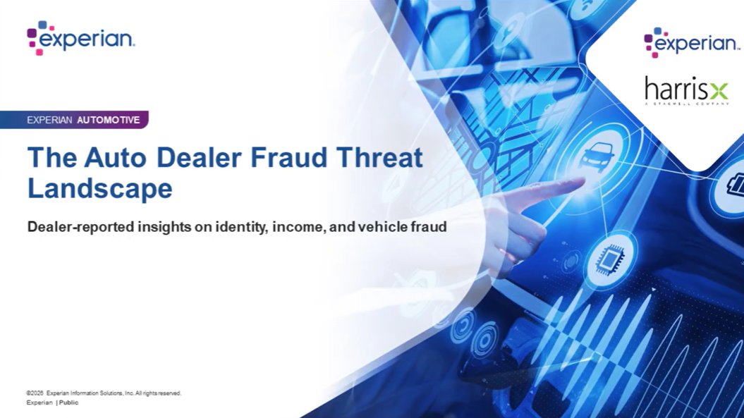Experian_Auto's tweet photo. Fraud hits dealerships harder than it looks—impacting revenue, lenders, and customer trust. Learn how top dealers are shifting to proactive protection in our Automotive News webinar.

���️ Watch here: https://t.co/wshd8ATjUJ https://t.co/waZmIQhOrT