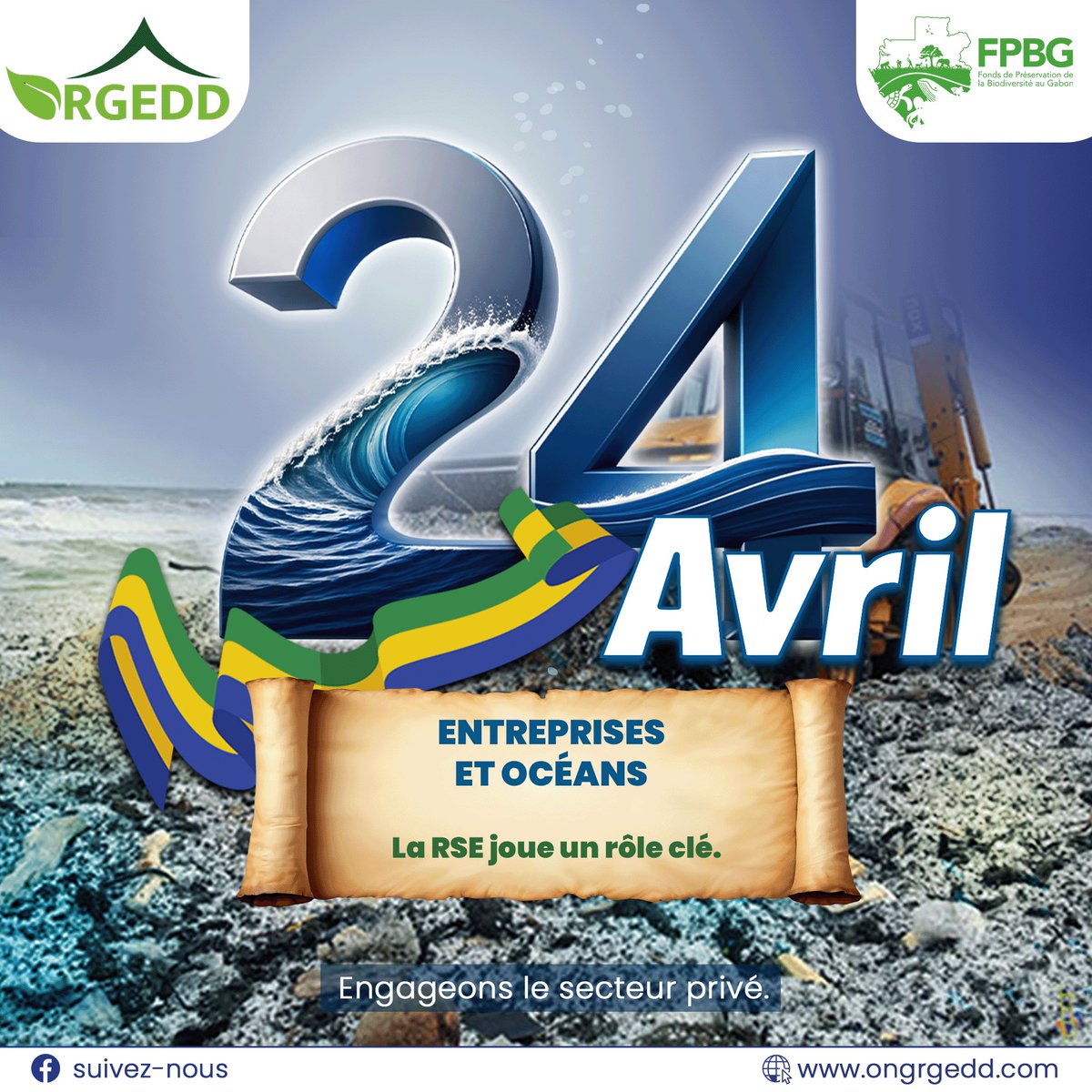 Entreprises et océans!

La RSE joue un rôle clé.

Engageons le secteur privé pour protéger la biodiversité marine.
<a href="/FPBG_Gabon/">FPBG : Fonds de Préservation de la Biodiversité</a> 
#RSE #Océan #Biodiversité #DéveloppementDurable