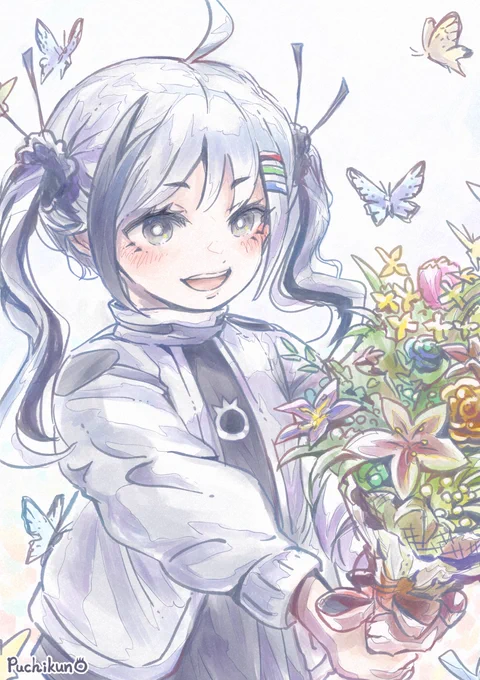 おはモノチ 「花束をプレゼントだっち!」 #MonochiProject