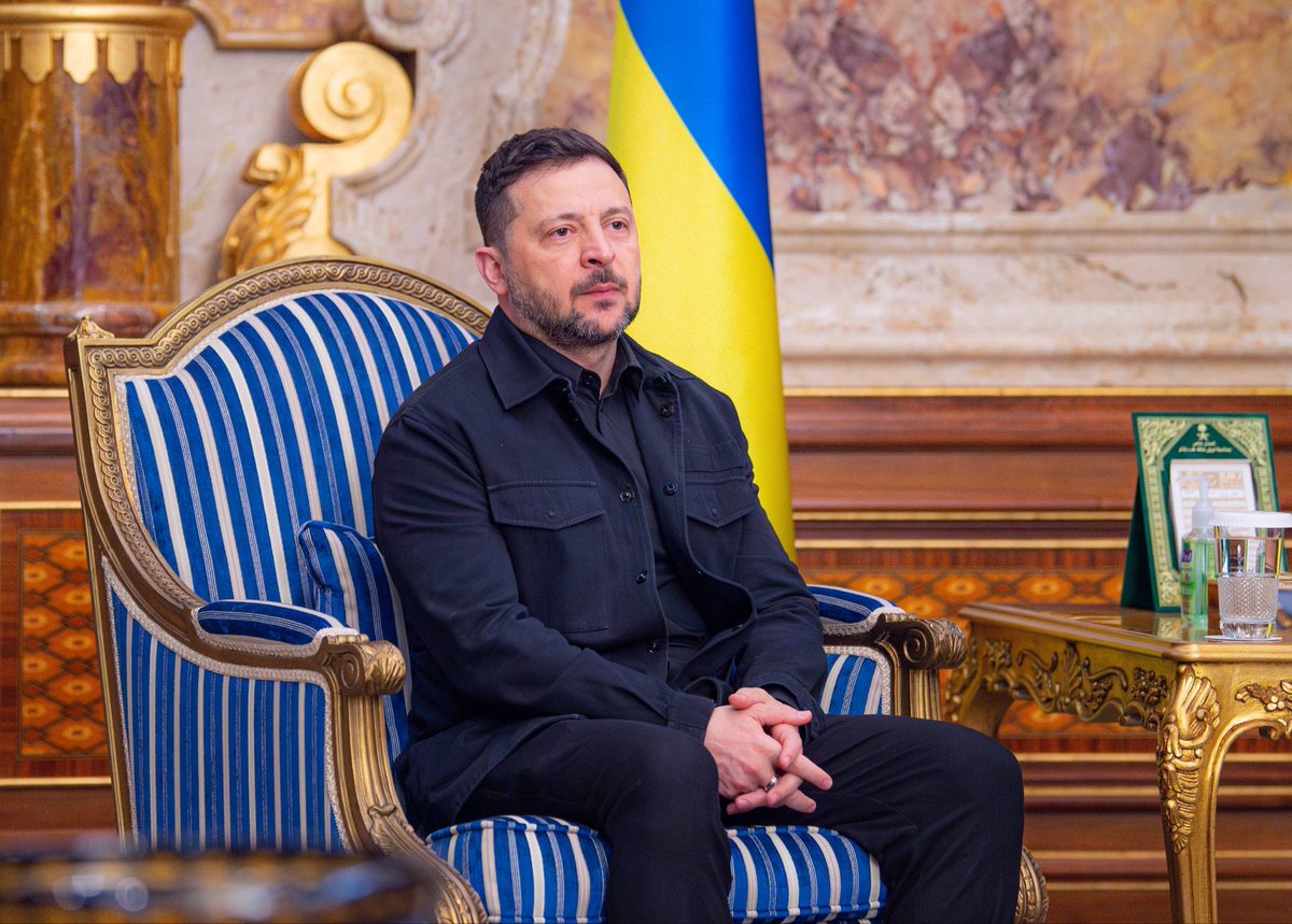 KSAmofaEN's tweet photo. HRH the Crown Prince meets with the President of Ukraine. https://t.co/zmLhcAJ0Kp