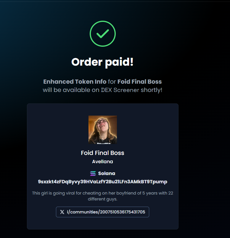 SavantDevs's tweet photo. paid dex https://t.co/EJ0sdFCI4W