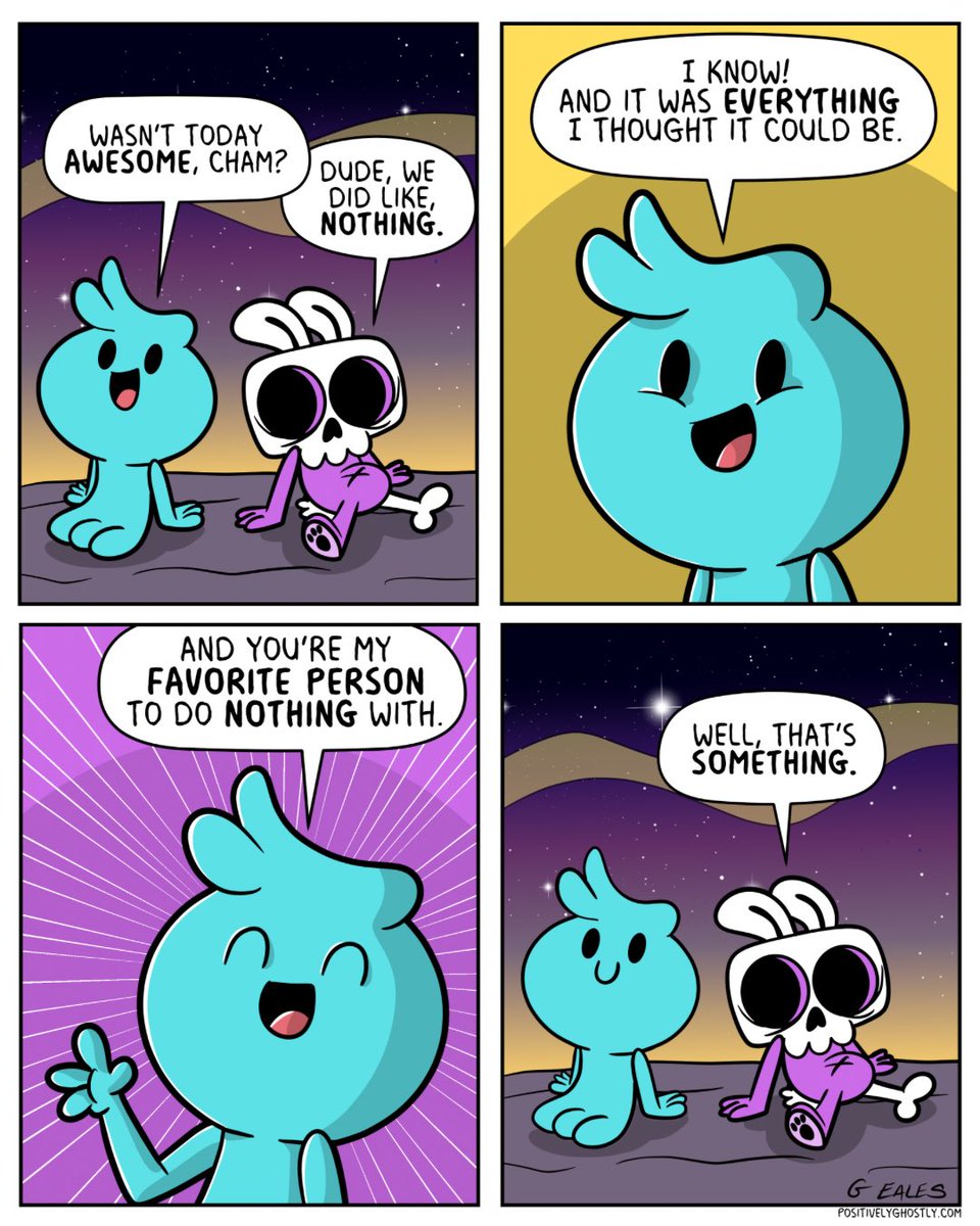 pos_ghostly's tweet image. It’s weird how we’re taught that a “good” day has to be productive. 😅😅

Sometimes the best days are the ones where you do absolutely nothing…
but with someone who makes it feel like everything. 😋

Remember… Stay Spooky. Stay Kind!! 

#positivelyyours #donothing #everything