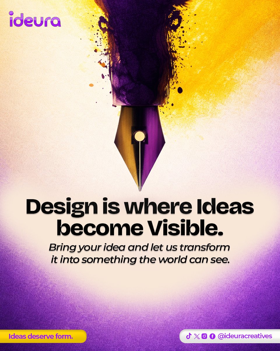 Ideuracreatives's tweet image. Good ideas are common.

Visible ideas win.

In a fast-moving space like Nigeria, design is the difference between being seen and being skipped.

We make ideas impossible to ignore.

#Ideura #DesignMatters #CreativeNG #Branding #AfricanCreatives