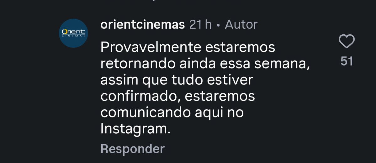 Orient cinemas não me iluda