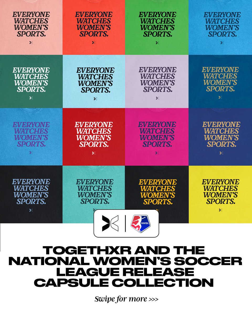 togethxr's tweet photo. Rep your @NWSL club with Everyone Watches Women’s Sports ™️ ⚽️ 

Mark your calendar for May 7 🗓️ https://t.co/Koj7aJdkHQ