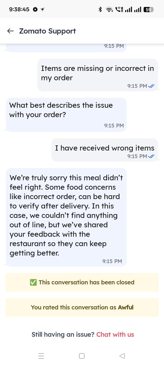 nayakakash1994's tweet image. Ordered Chicken Lollipop but received a completely wrong and questionable item instead. Despite sharing photo proof, @zomato support closed the complaint saying “couldn’t verify”.Escalating this under Consumer Protection Act, 2019 and filing complaint within 24 hrs.
#zomato