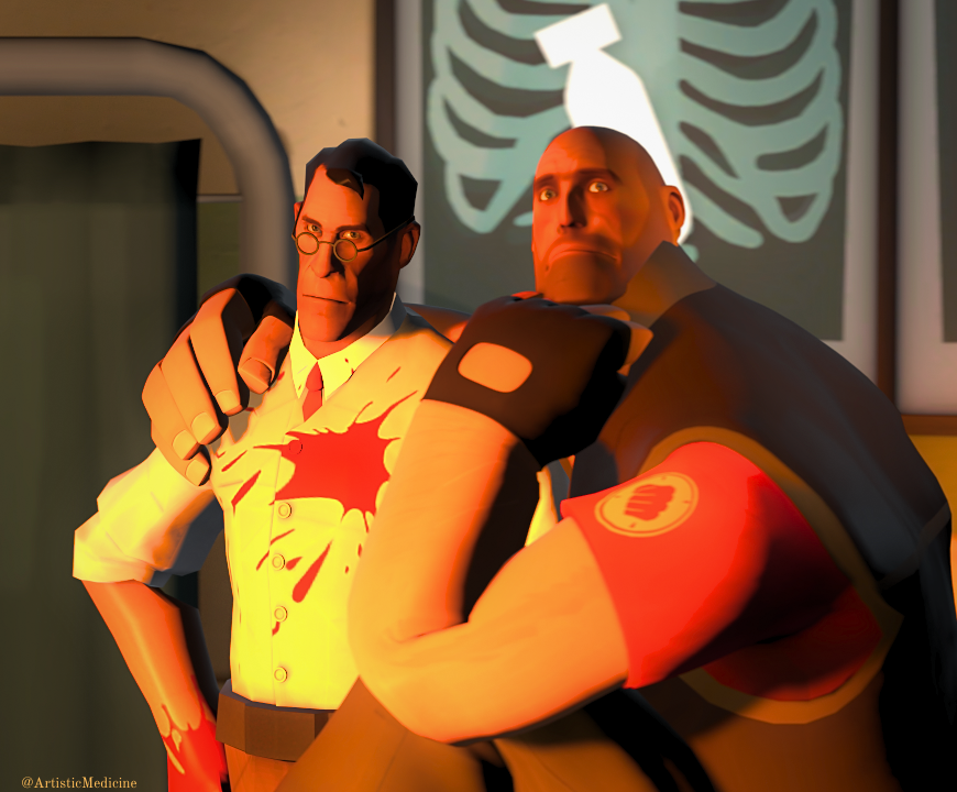 SuspiciousMedic's tweet photo. Robin And Gary But Its Medic And Heavy. (or Herbert And Mikhail) https://t.co/VHyqCXFlxp