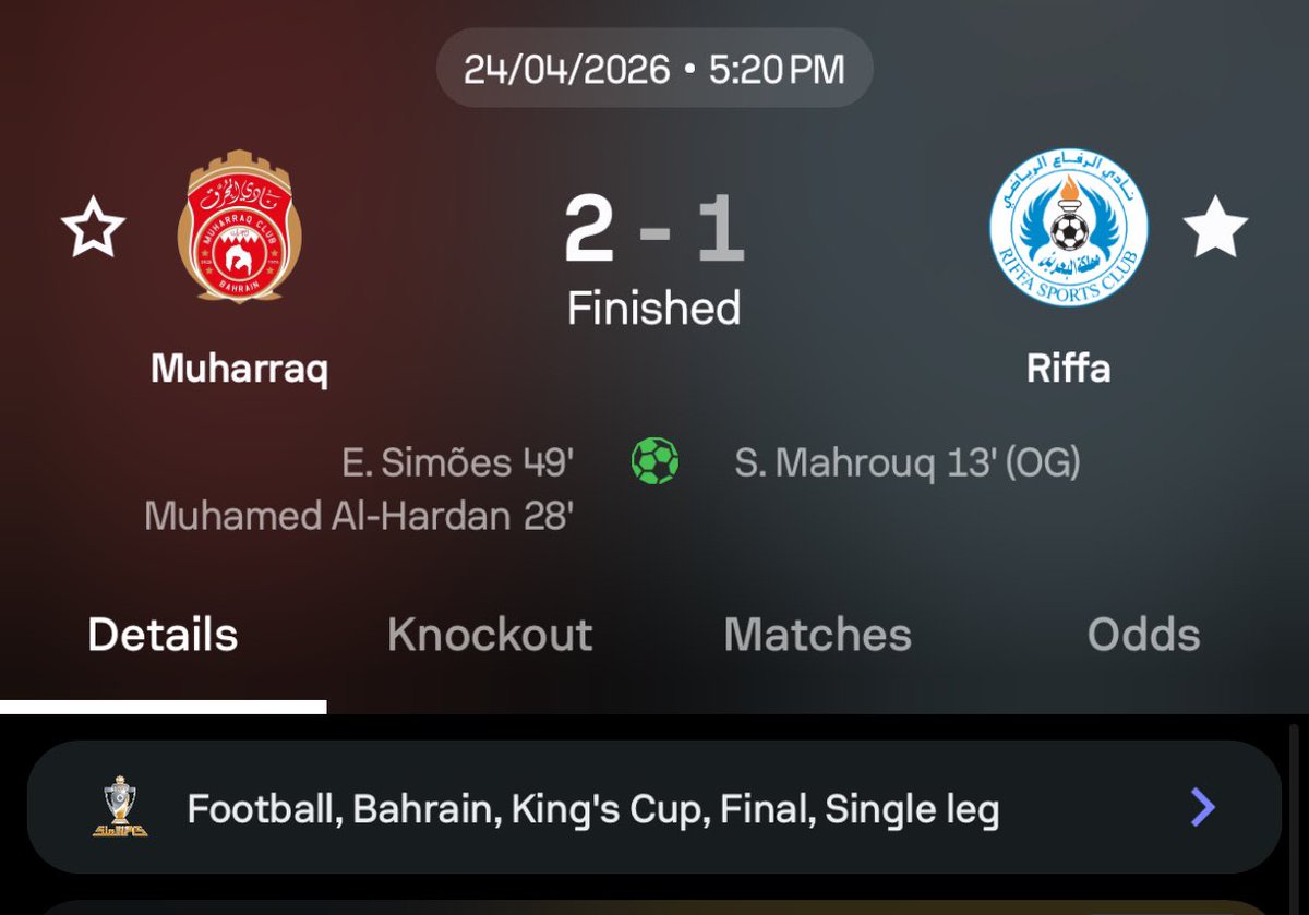 kuwait_PLg's tweet photo. قبل قليل..

خسر الرفاع البحريني من المحرق في نهائي كاس ملك البحرين بنتيجة (2-1) 🇧🇭 

هاردلك للمدرب الوطني محمد المشعان 🌹 https://t.co/5lVGcPqML2