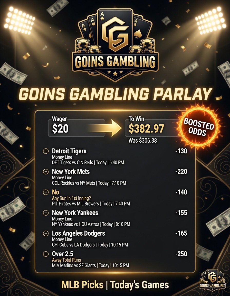 GoinsGambling's tweet photo. Using the @CaesarsSports Parlay Escalator Boosting the odds here is a play I really love 🍻 #Caesars #MLB #Gambling𝕏 #Vegas https://t.co/NQjcX6vSZg