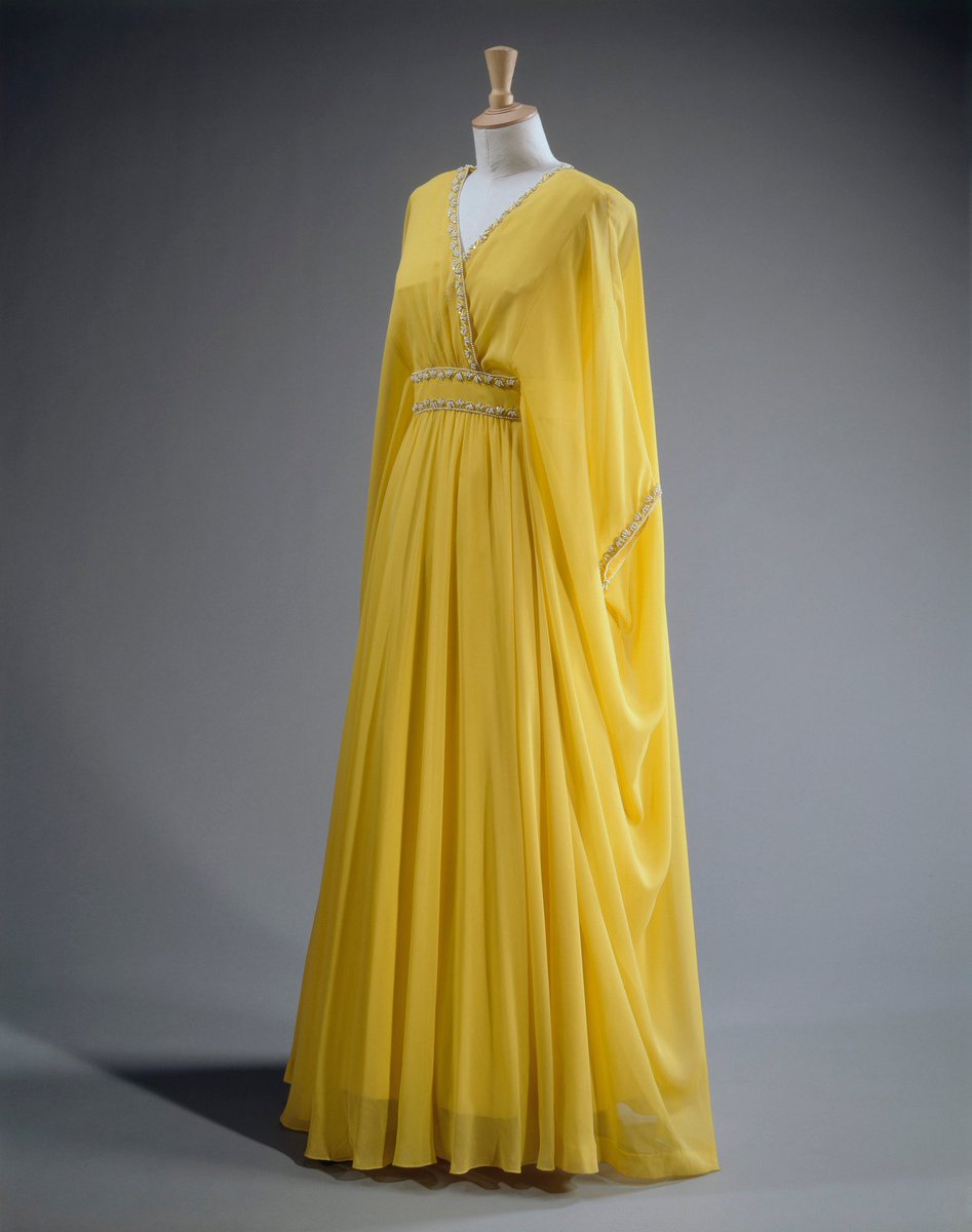 October Silk The famous yellow silk chiffon, silk crêpe, sequins, diamanté evening ...
